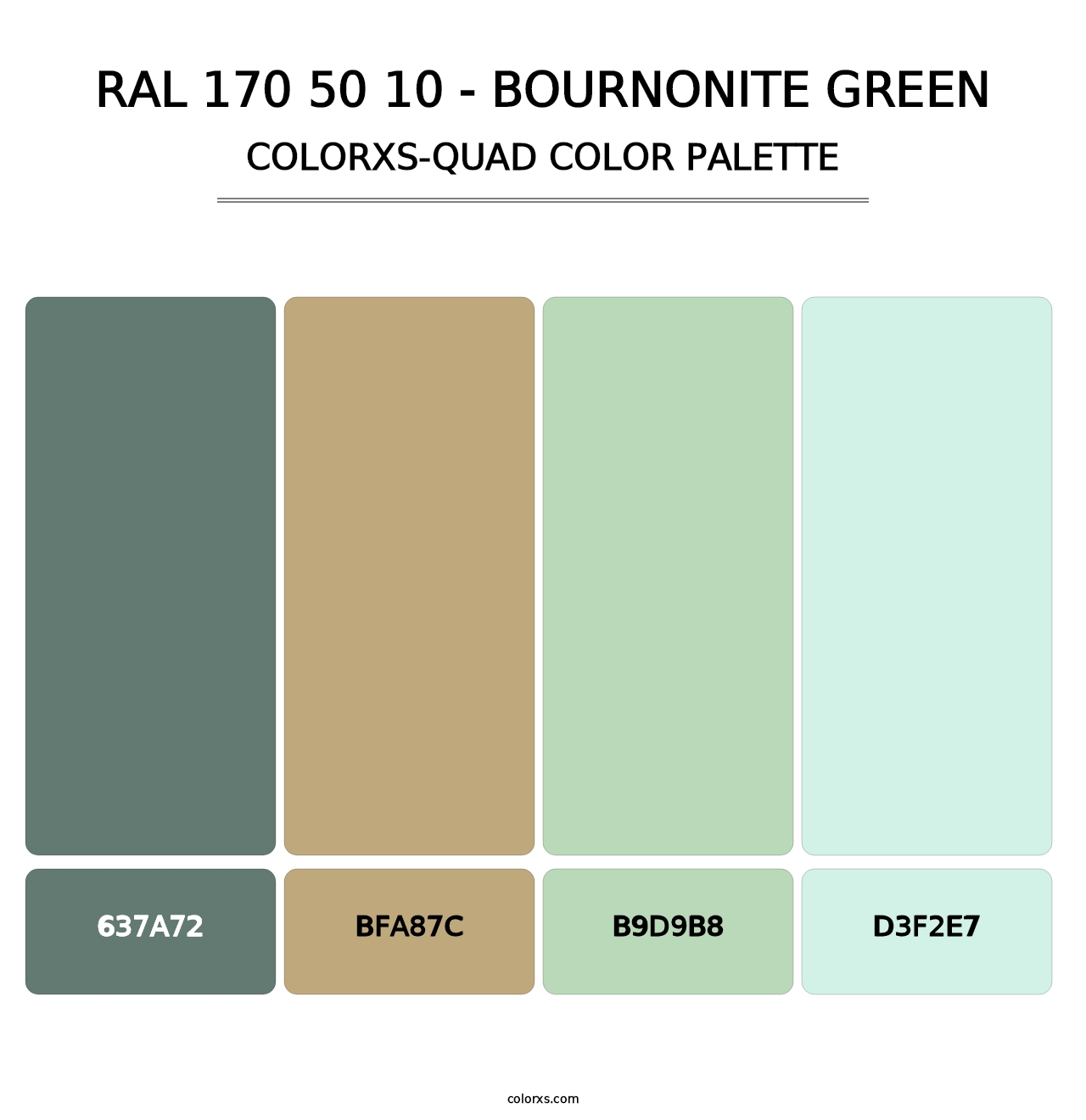 RAL 170 50 10 - Bournonite Green - Colorxs Quad Palette
