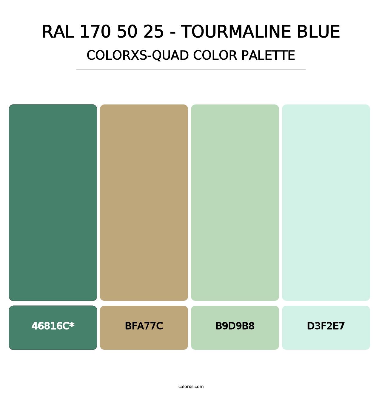 RAL 170 50 25 - Tourmaline Blue - Colorxs Quad Palette