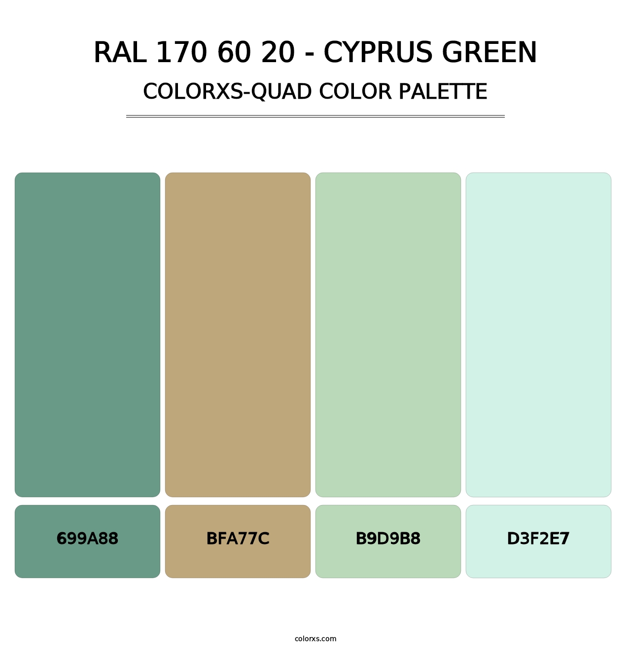 RAL 170 60 20 - Cyprus Green - Colorxs Quad Palette