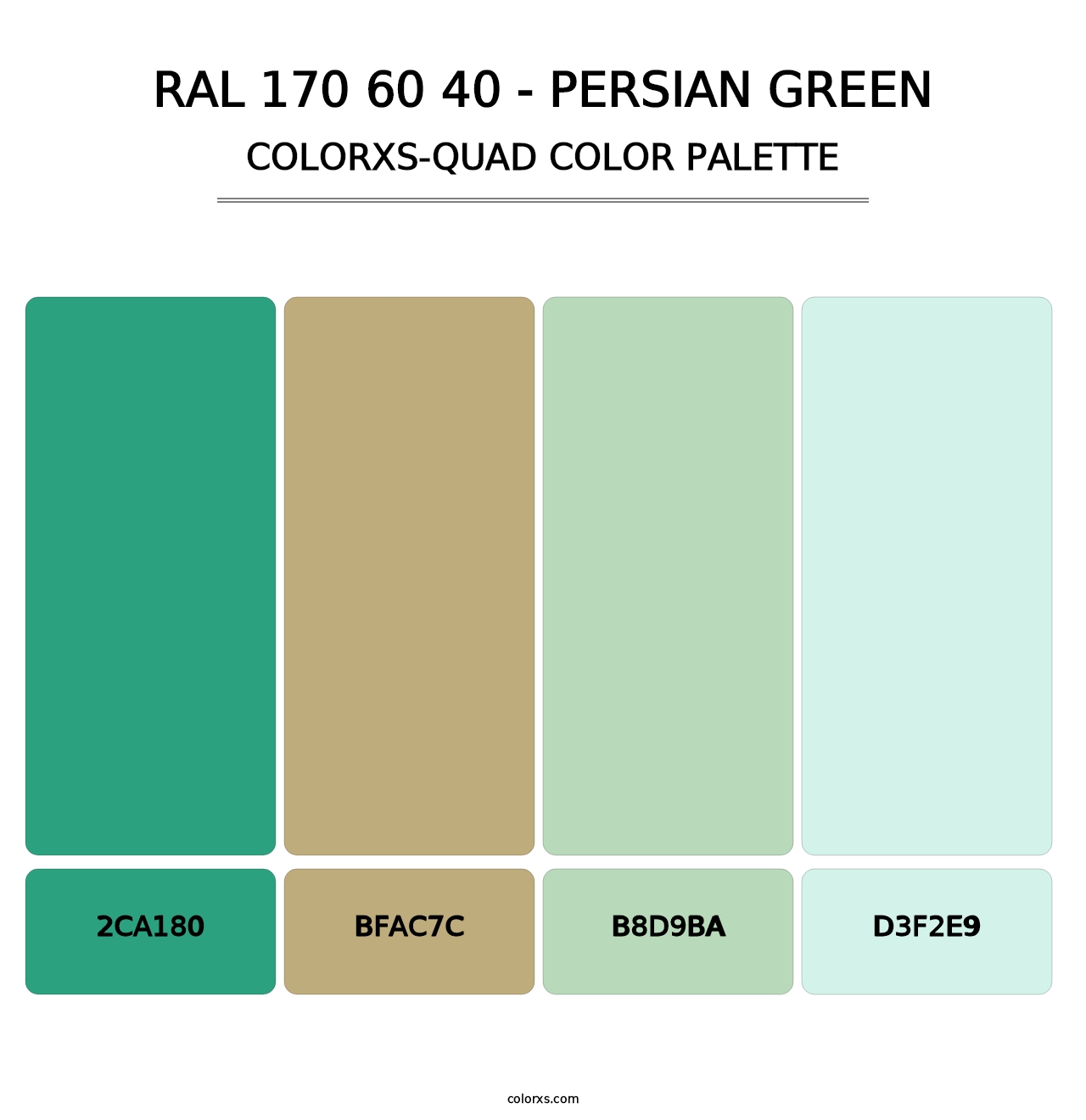 RAL 170 60 40 - Persian Green - Colorxs Quad Palette