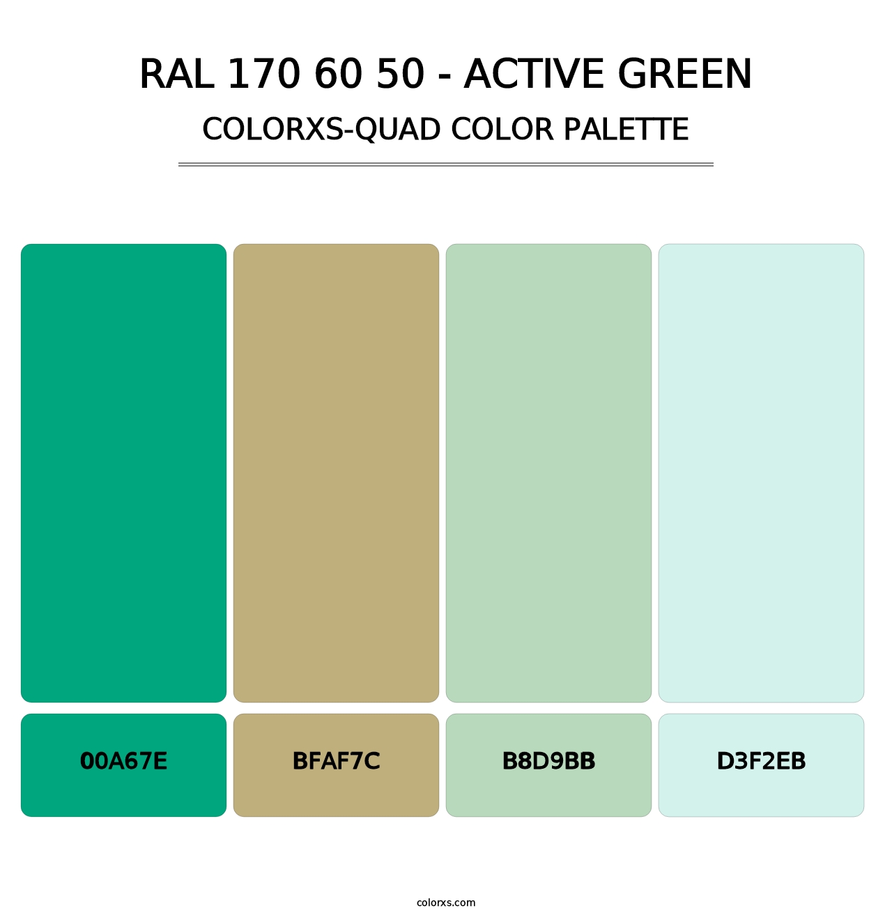 RAL 170 60 50 - Active Green - Colorxs Quad Palette