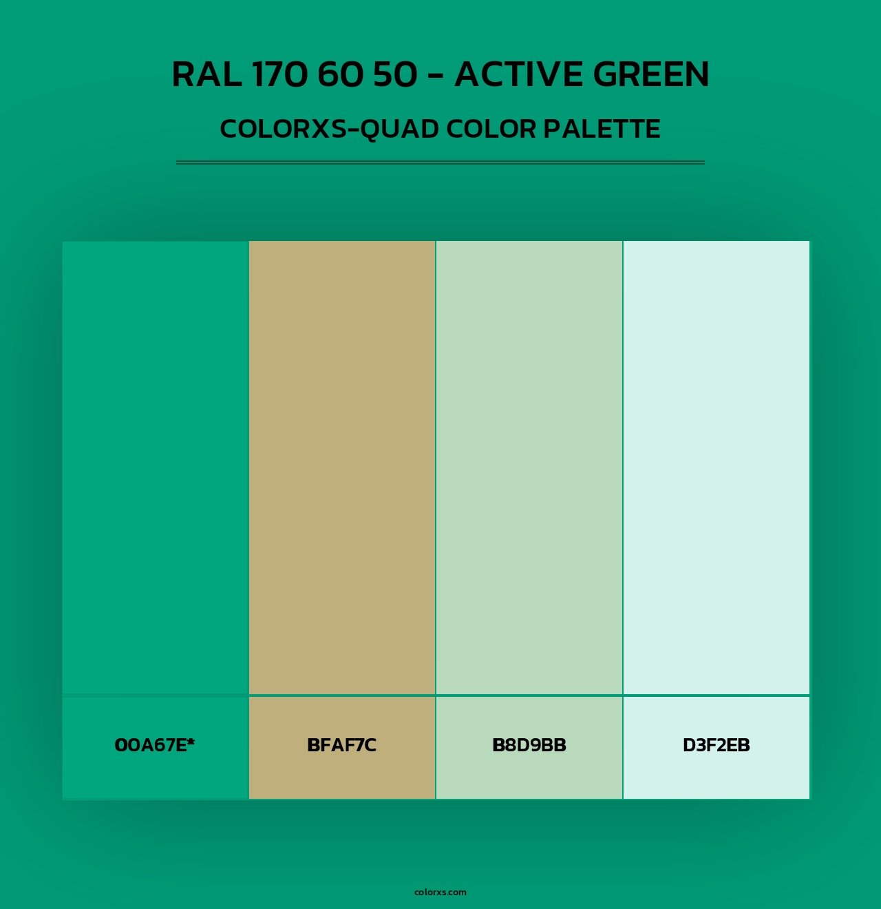 RAL 170 60 50 - Active Green - Colorxs Quad Palette