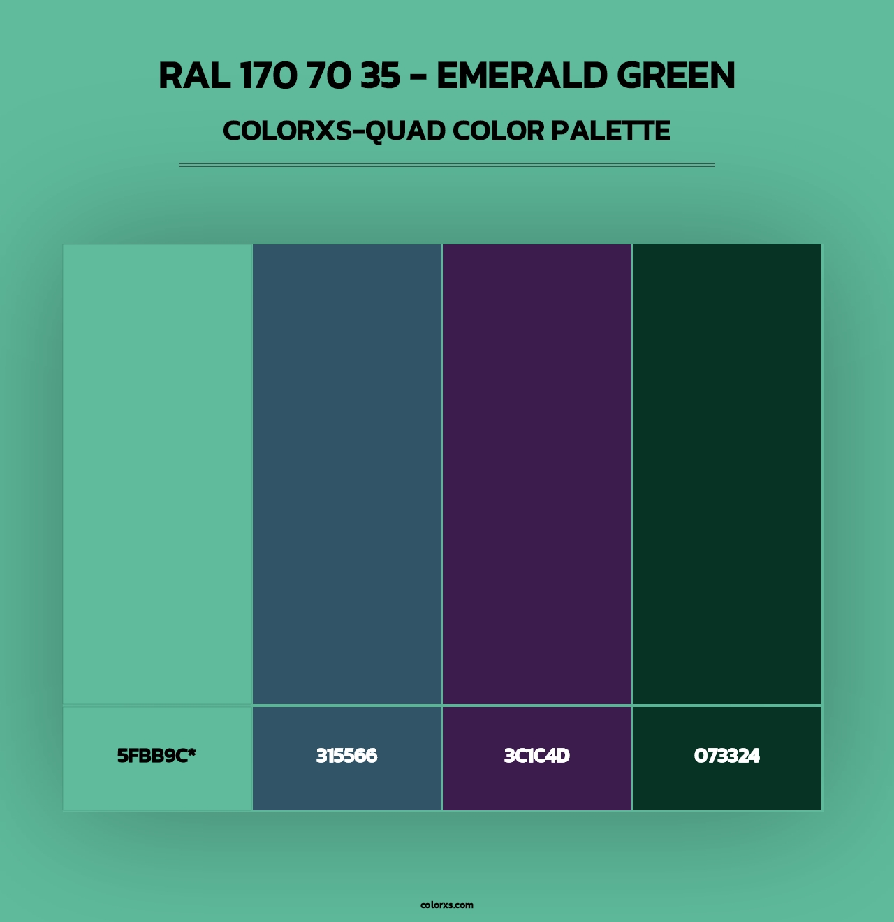 RAL 170 70 35 - Emerald Green - Colorxs Quad Palette