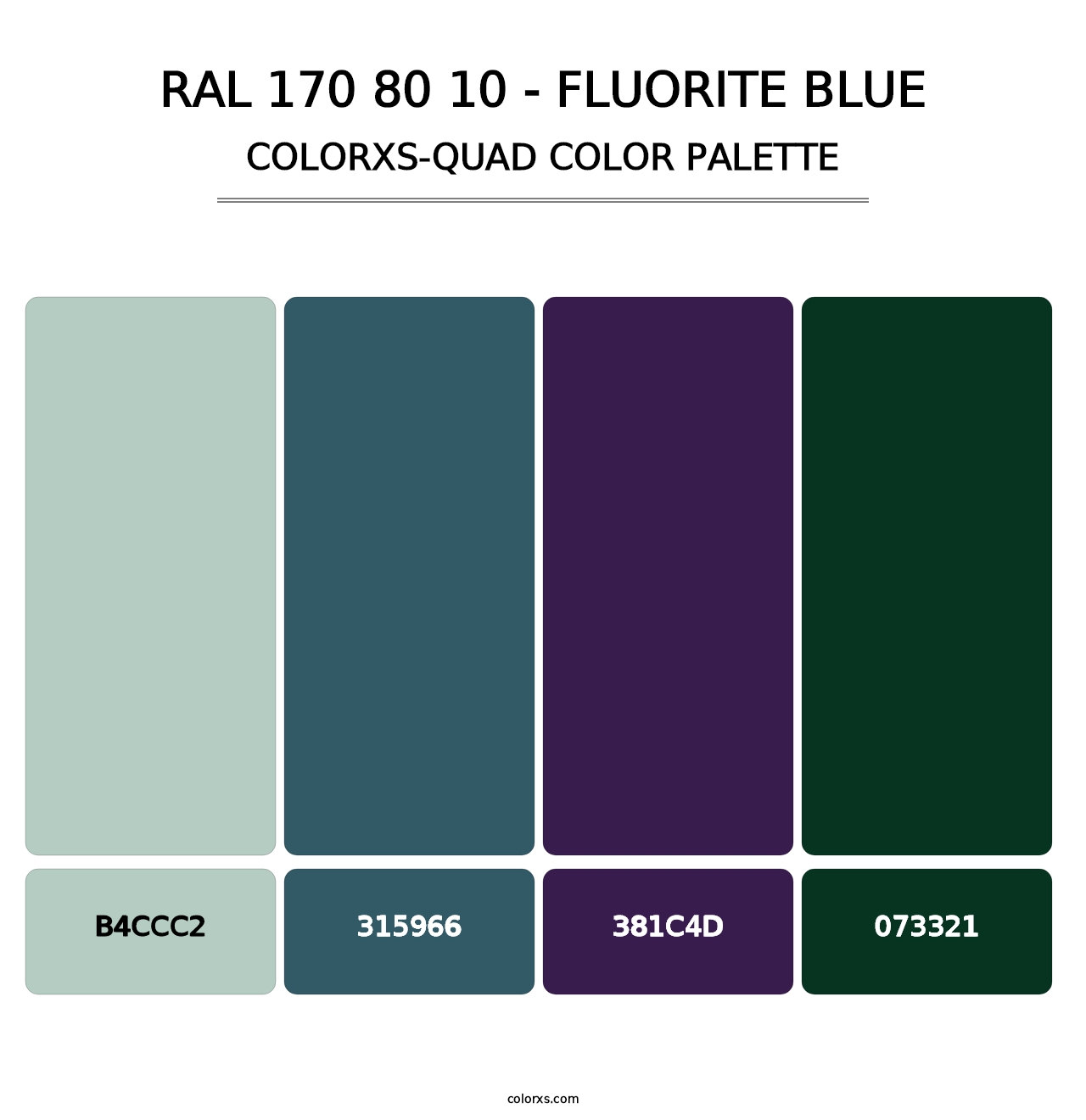RAL 170 80 10 - Fluorite Blue - Colorxs Quad Palette