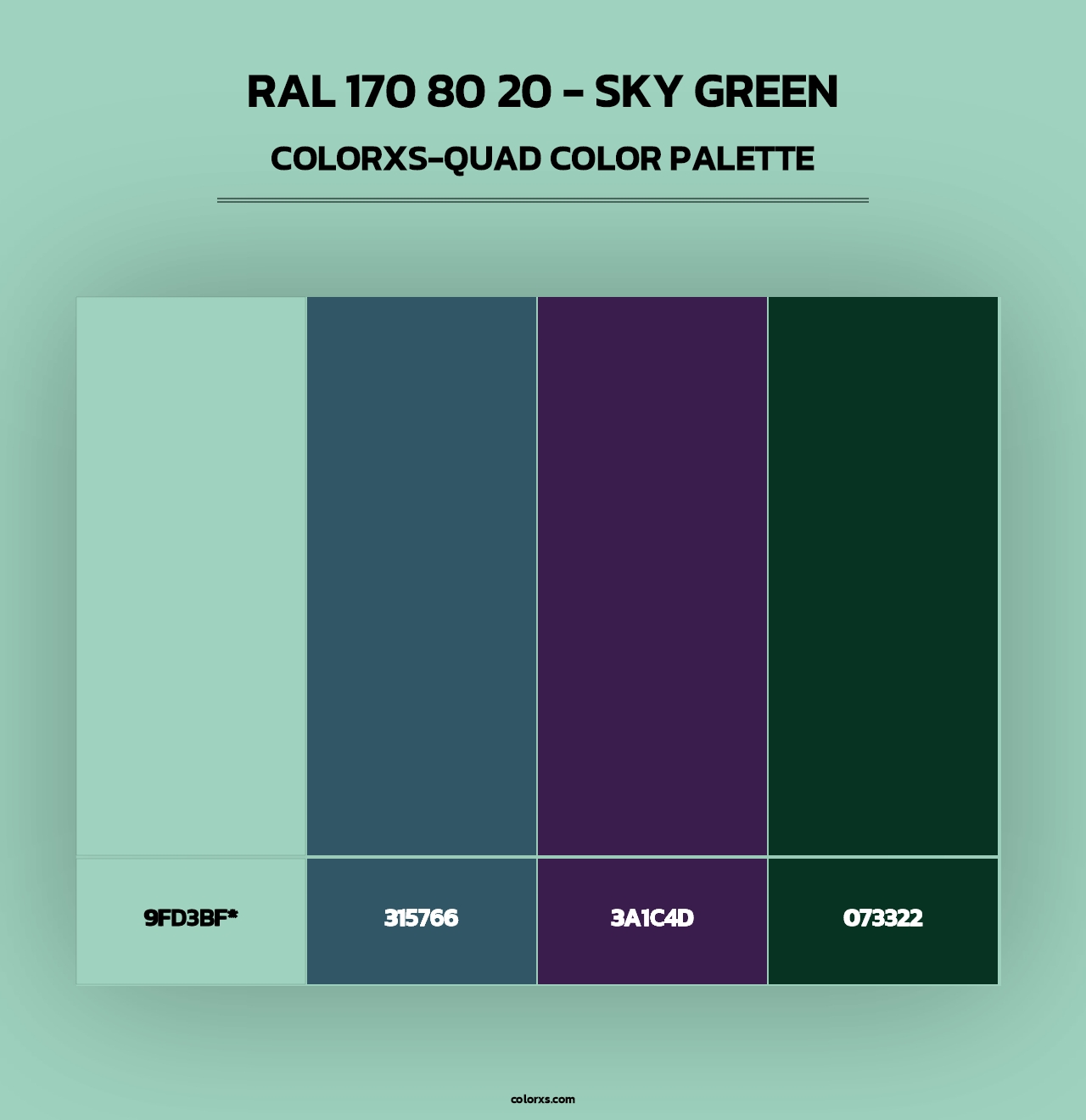 RAL 170 80 20 - Sky Green - Colorxs Quad Palette