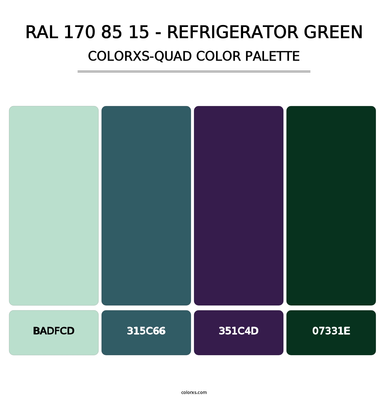 RAL 170 85 15 - Refrigerator Green - Colorxs Quad Palette