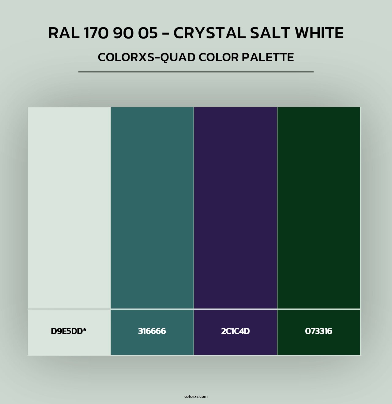 RAL 170 90 05 - Crystal Salt White - Colorxs Quad Palette
