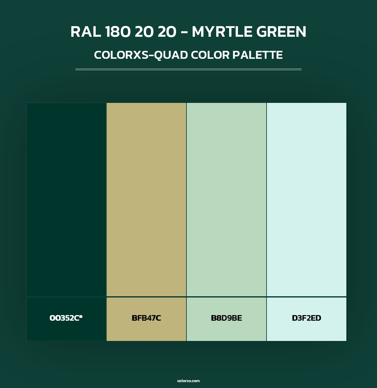RAL 180 20 20 - Myrtle Green - Colorxs Quad Palette