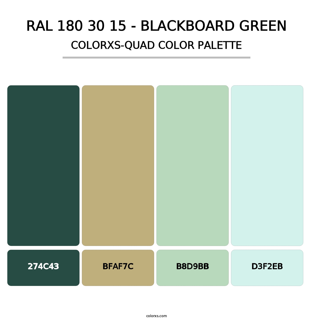RAL 180 30 15 - Blackboard Green - Colorxs Quad Palette