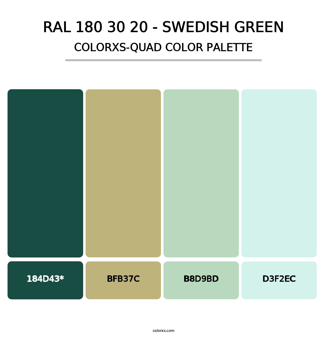 RAL 180 30 20 - Swedish Green - Colorxs Quad Palette