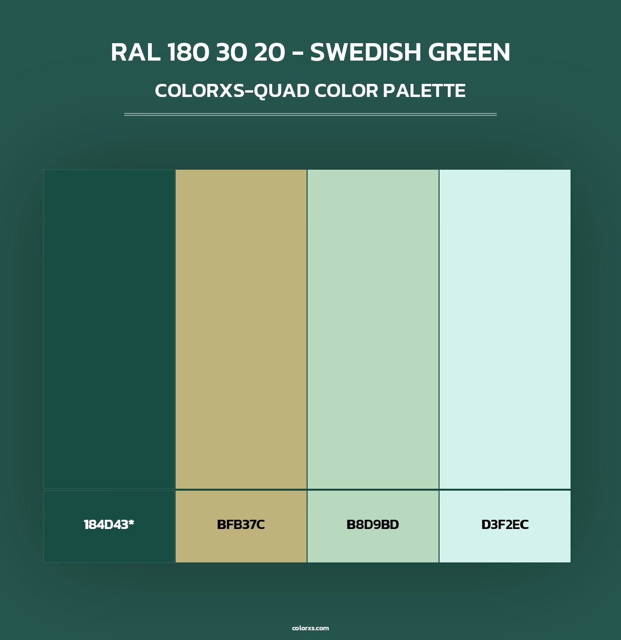RAL 180 30 20 - Swedish Green - Colorxs Quad Palette