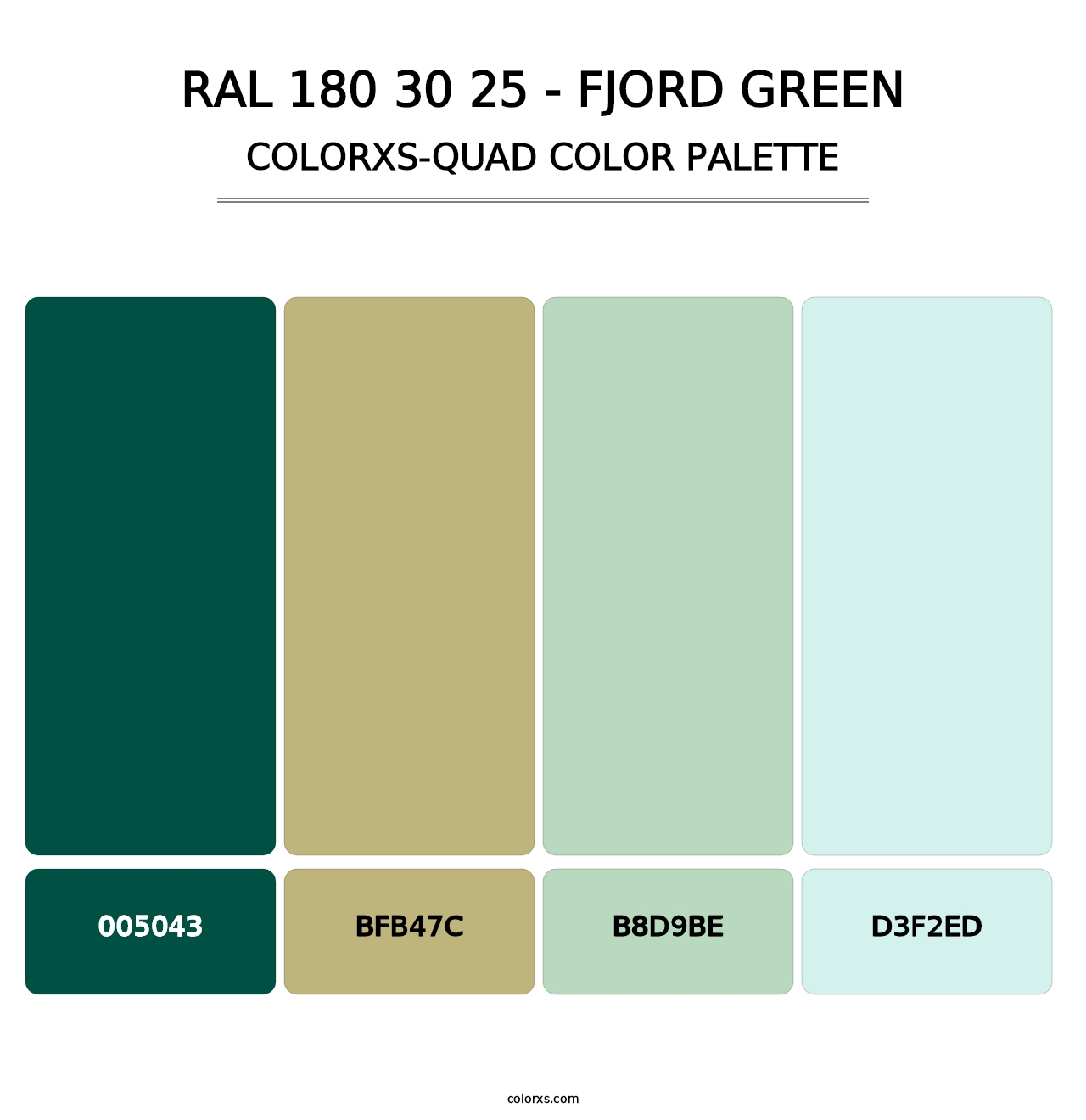 RAL 180 30 25 - Fjord Green - Colorxs Quad Palette