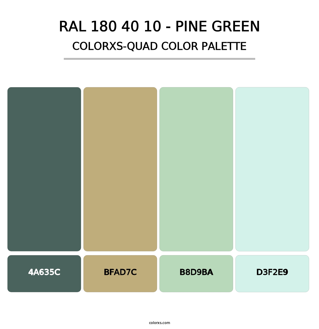 RAL 180 40 10 - Pine Green - Colorxs Quad Palette