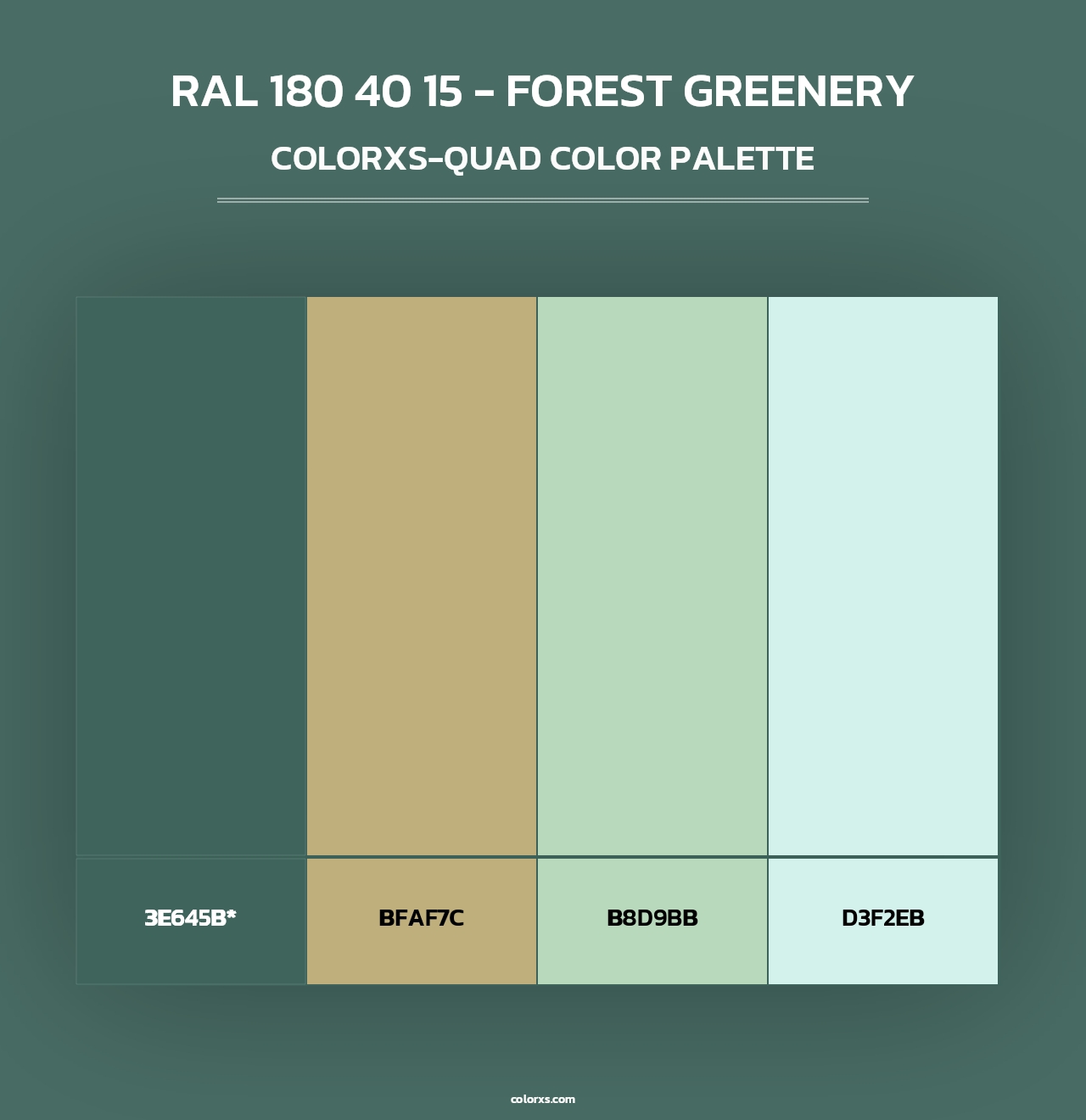 RAL 180 40 15 - Forest Greenery - Colorxs Quad Palette