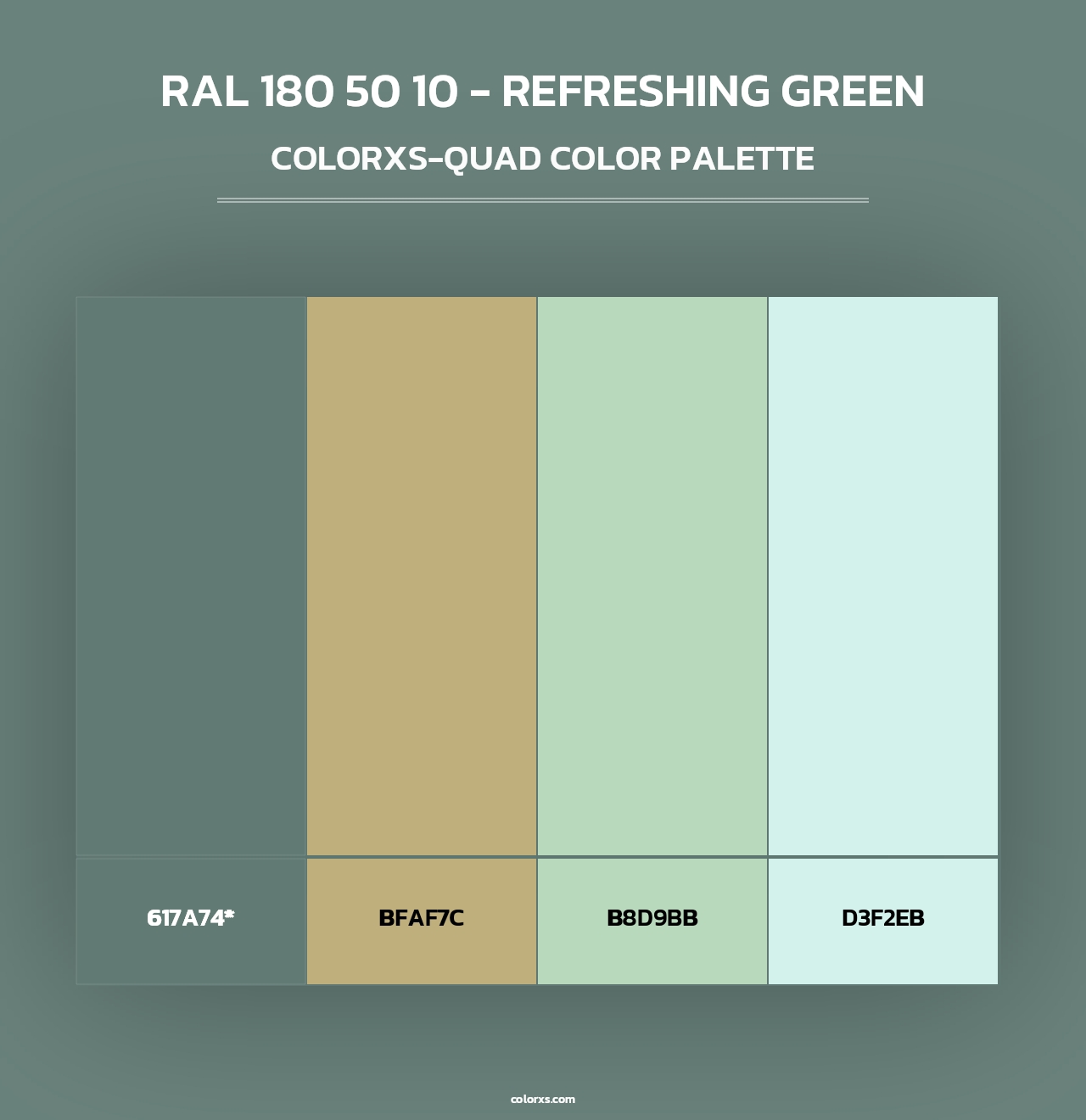 RAL 180 50 10 - Refreshing Green - Colorxs Quad Palette