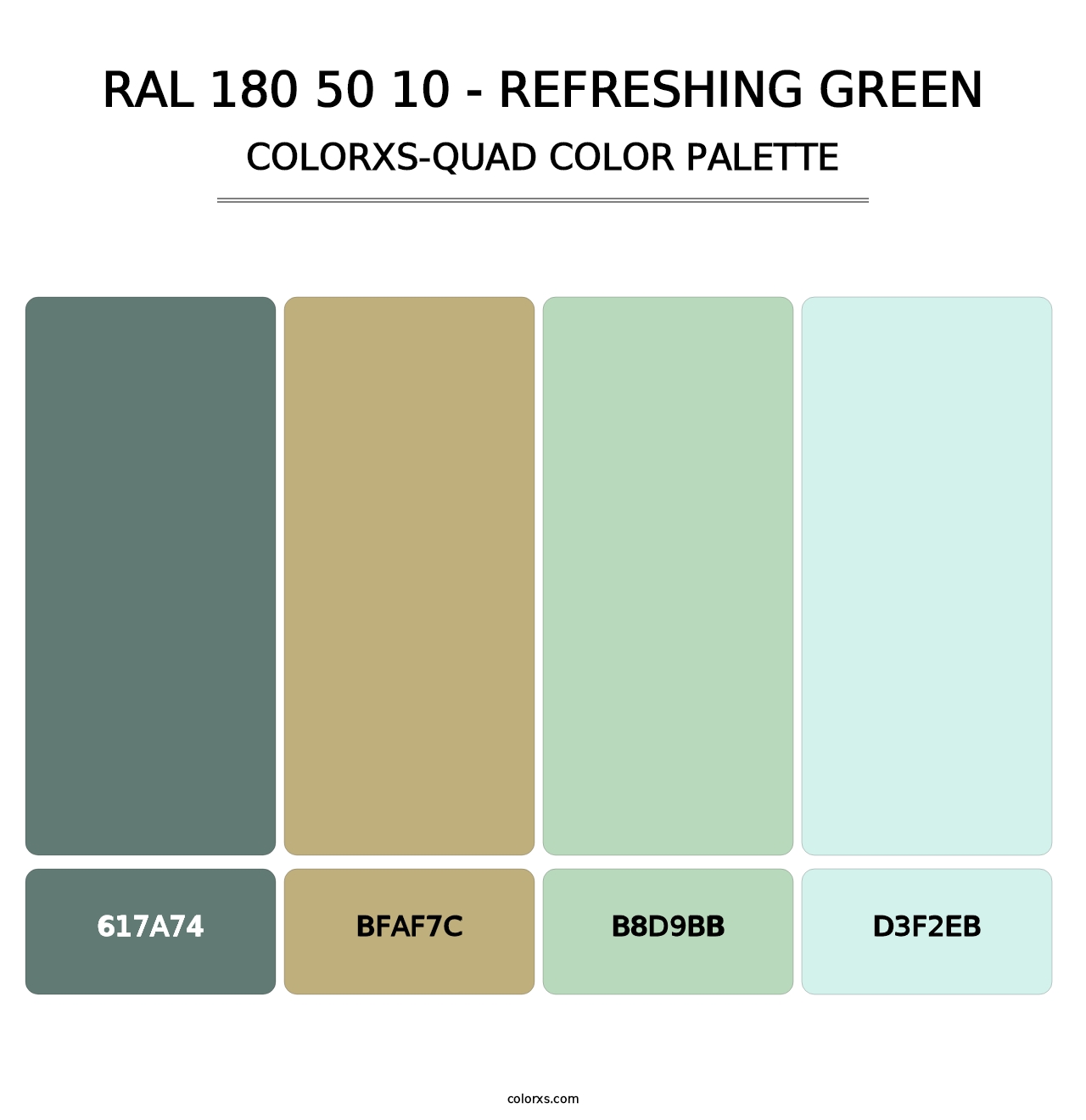 RAL 180 50 10 - Refreshing Green - Colorxs Quad Palette