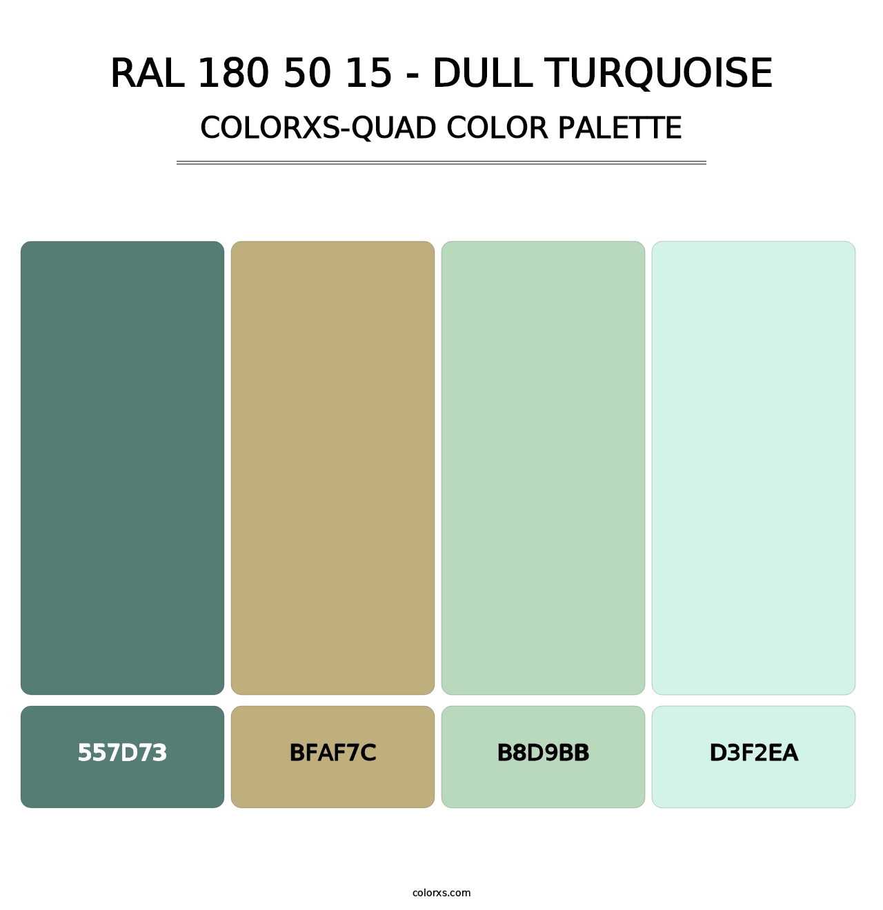 RAL 180 50 15 - Dull Turquoise - Colorxs Quad Palette