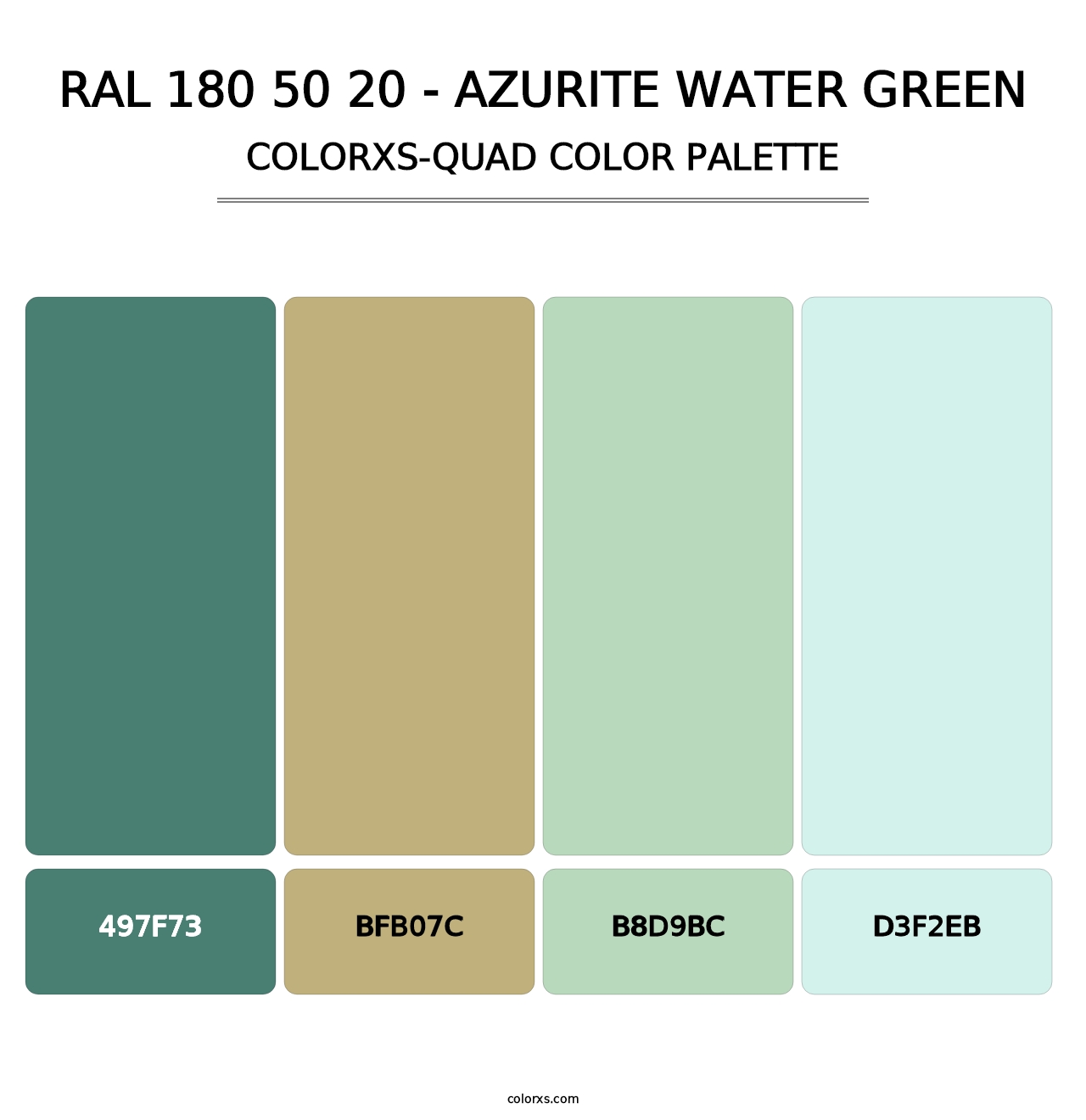 RAL 180 50 20 - Azurite Water Green - Colorxs Quad Palette