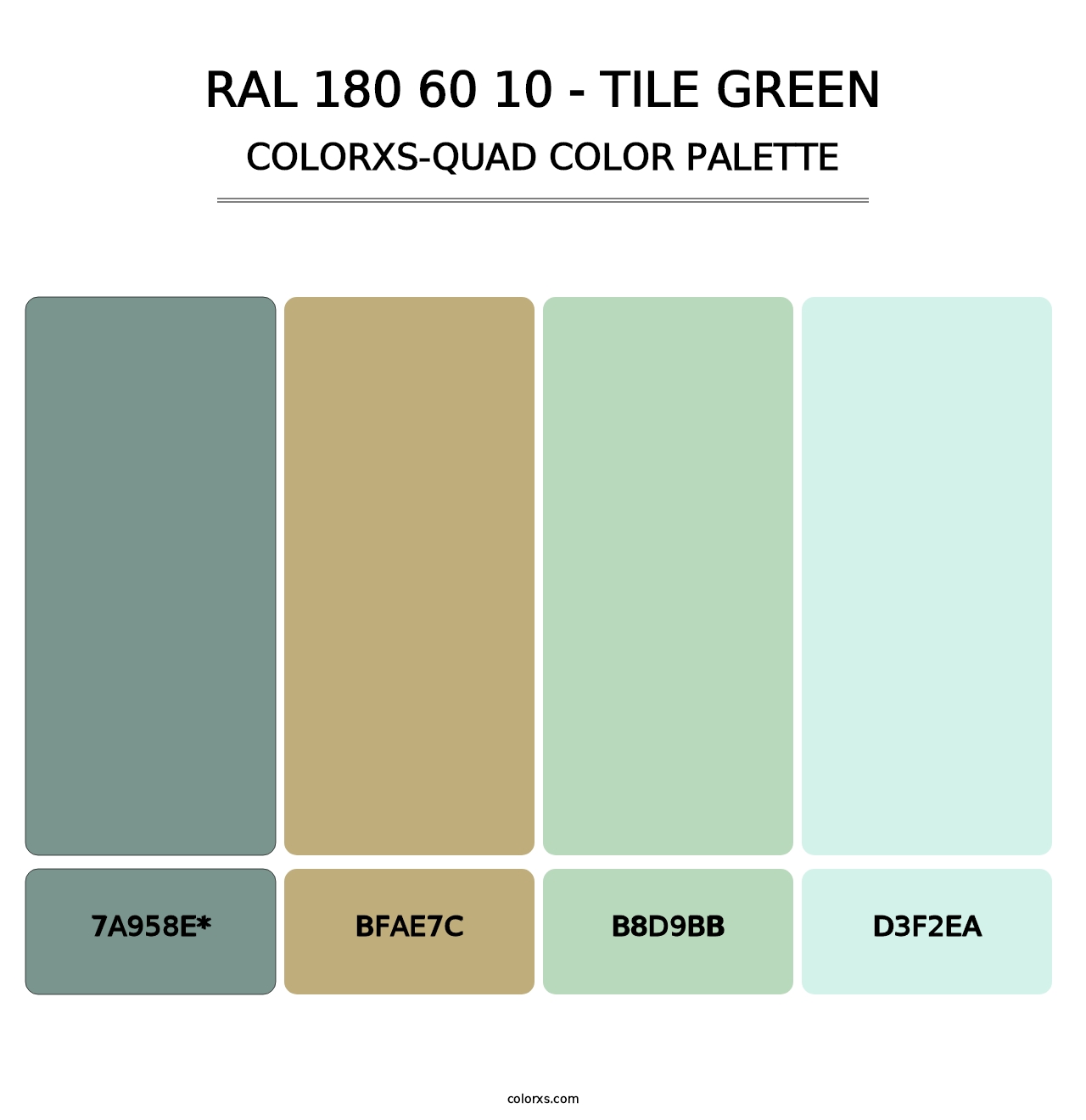 RAL 180 60 10 - Tile Green - Colorxs Quad Palette