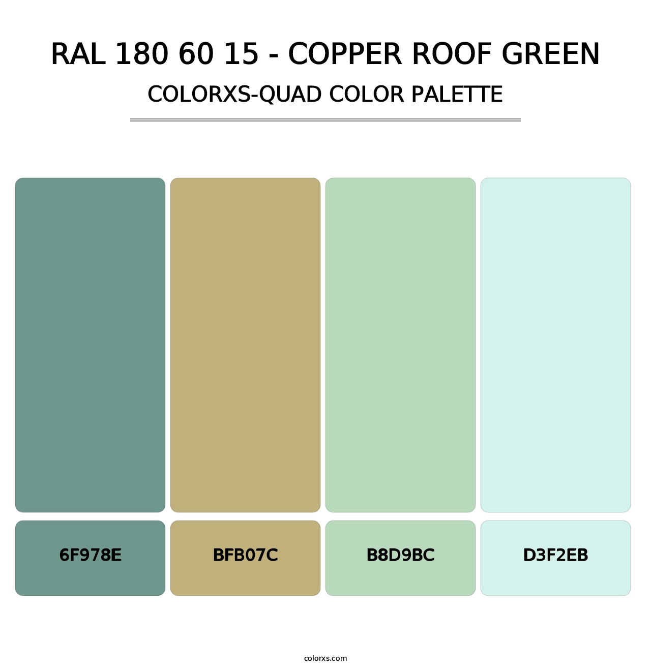 RAL 180 60 15 - Copper Roof Green - Colorxs Quad Palette