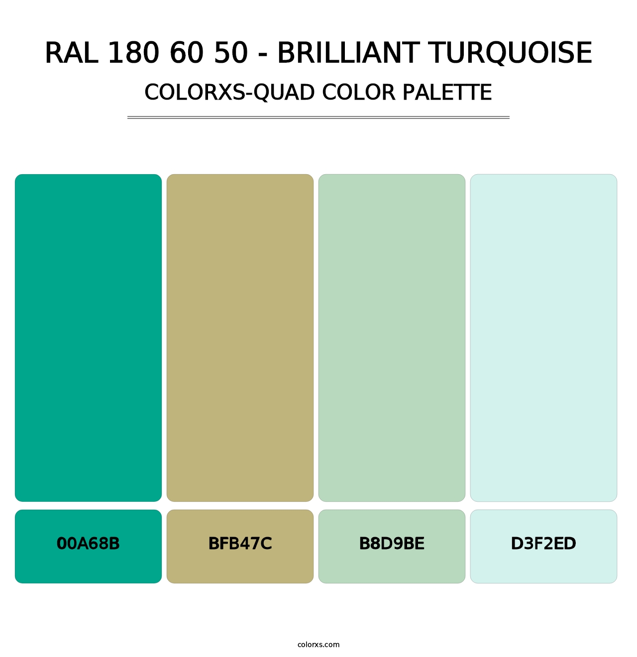 RAL 180 60 50 - Brilliant Turquoise - Colorxs Quad Palette