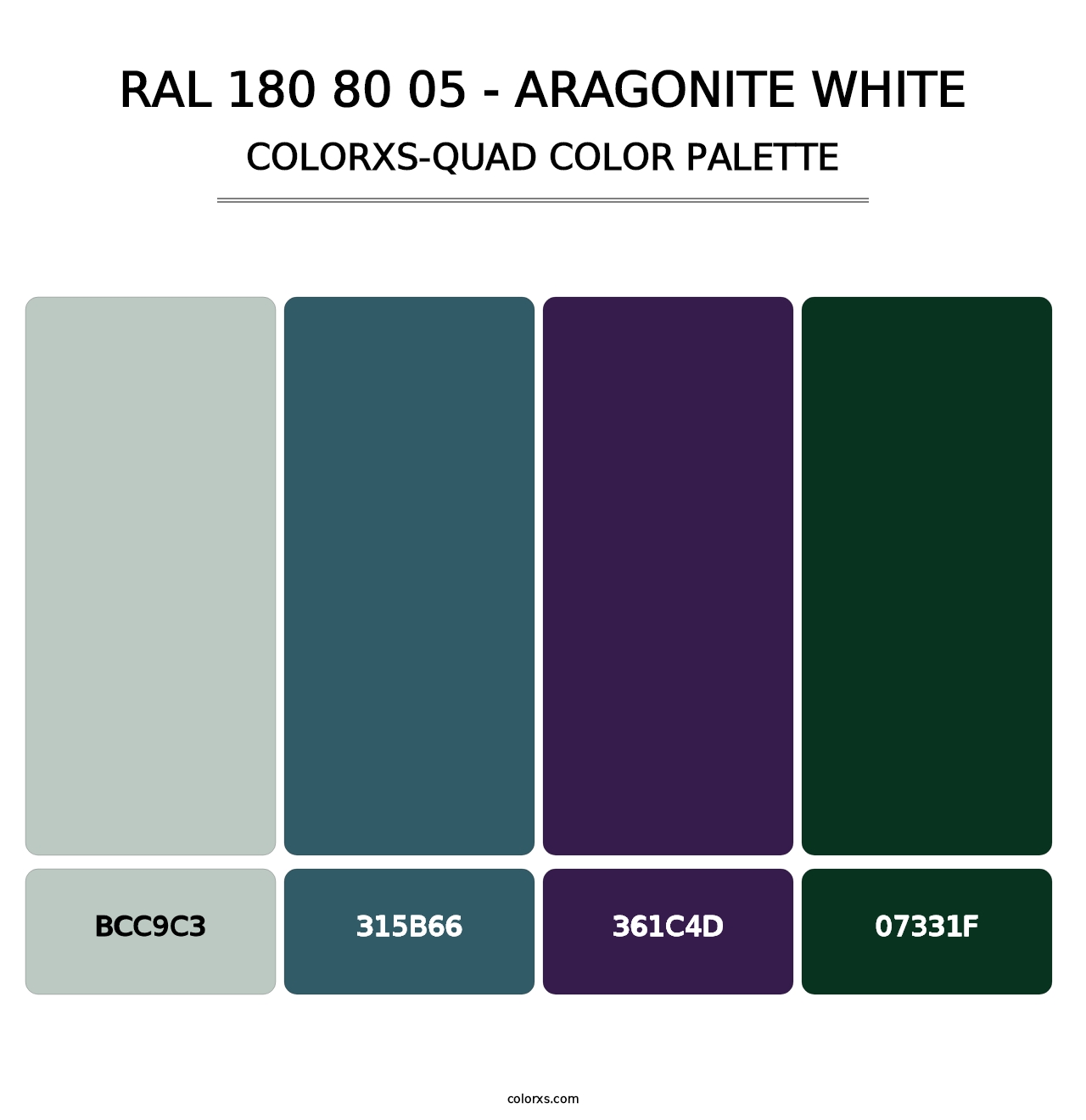 RAL 180 80 05 - Aragonite White - Colorxs Quad Palette