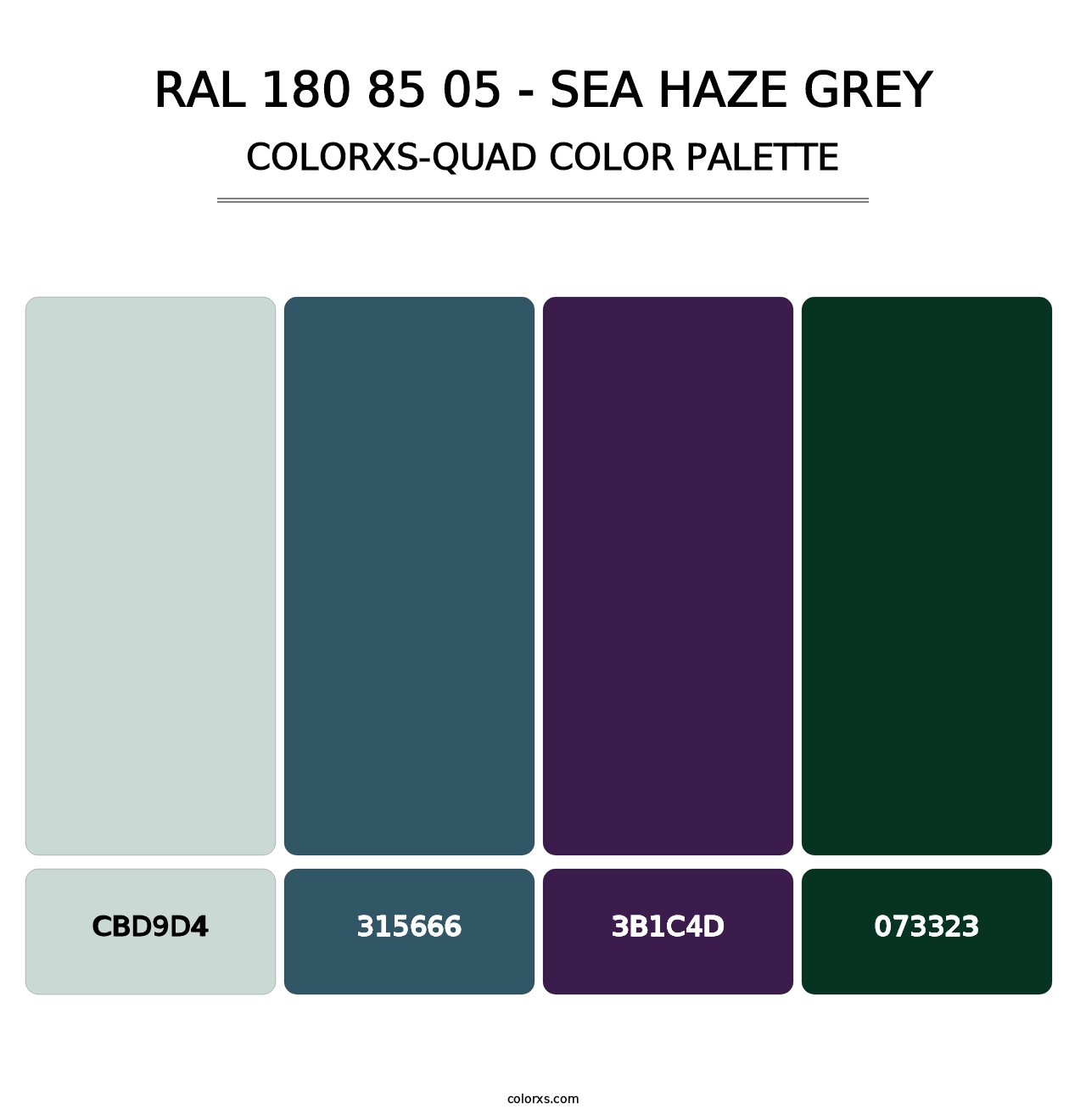 RAL 180 85 05 - Sea Haze Grey - Colorxs Quad Palette