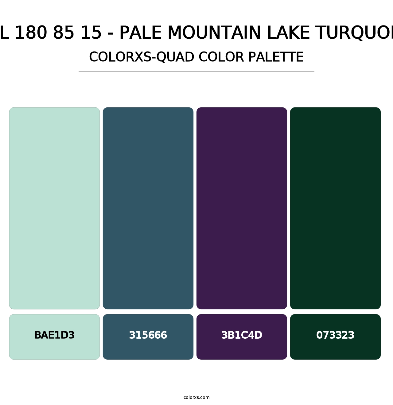 RAL 180 85 15 - Pale Mountain Lake Turquoise - Colorxs Quad Palette