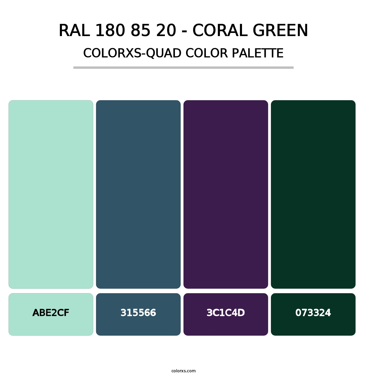 RAL 180 85 20 - Coral Green - Colorxs Quad Palette