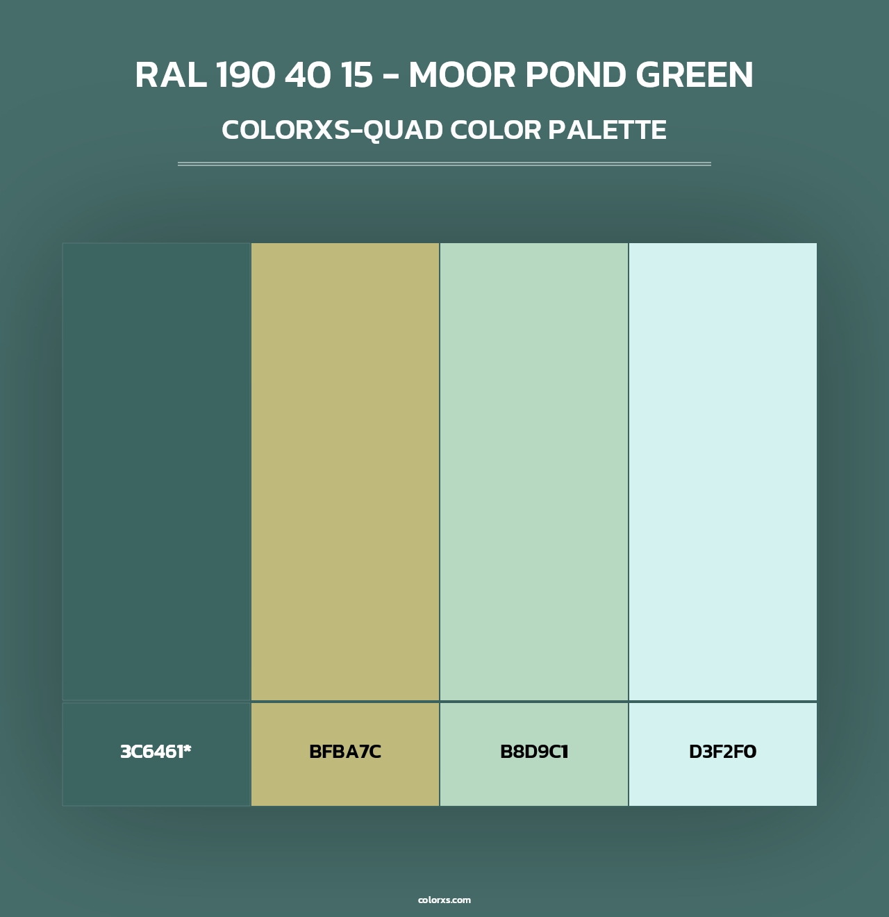 RAL 190 40 15 - Moor Pond Green - Colorxs Quad Palette