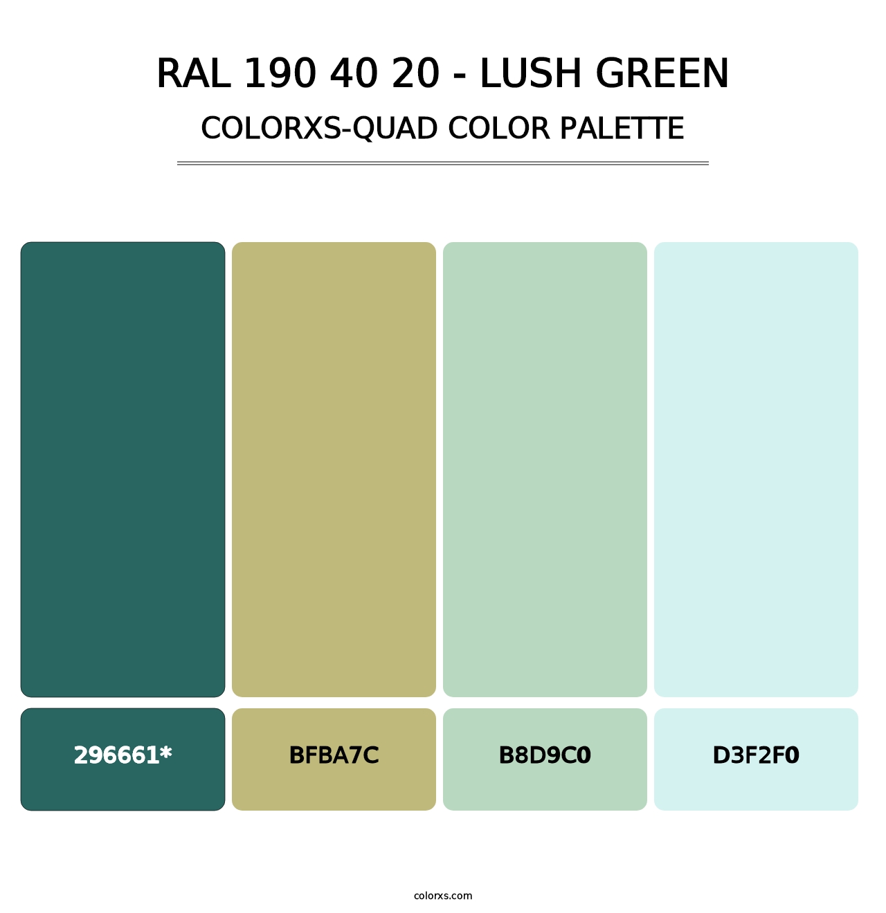 RAL 190 40 20 - Lush Green - Colorxs Quad Palette