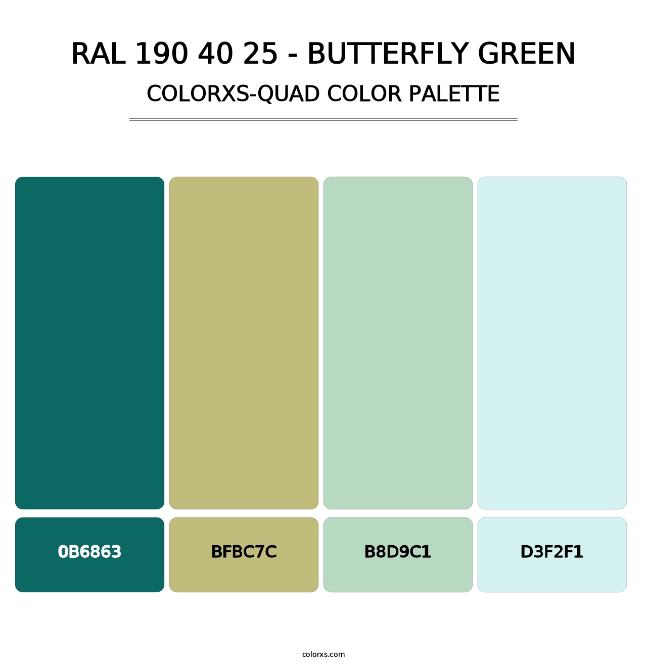 RAL 190 40 25 - Butterfly Green - Colorxs Quad Palette