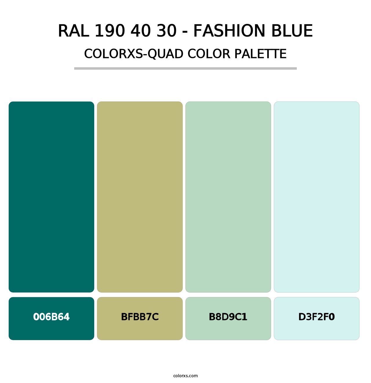 RAL 190 40 30 - Fashion Blue - Colorxs Quad Palette