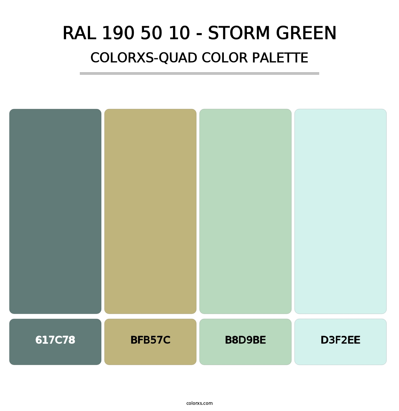 RAL 190 50 10 - Storm Green - Colorxs Quad Palette