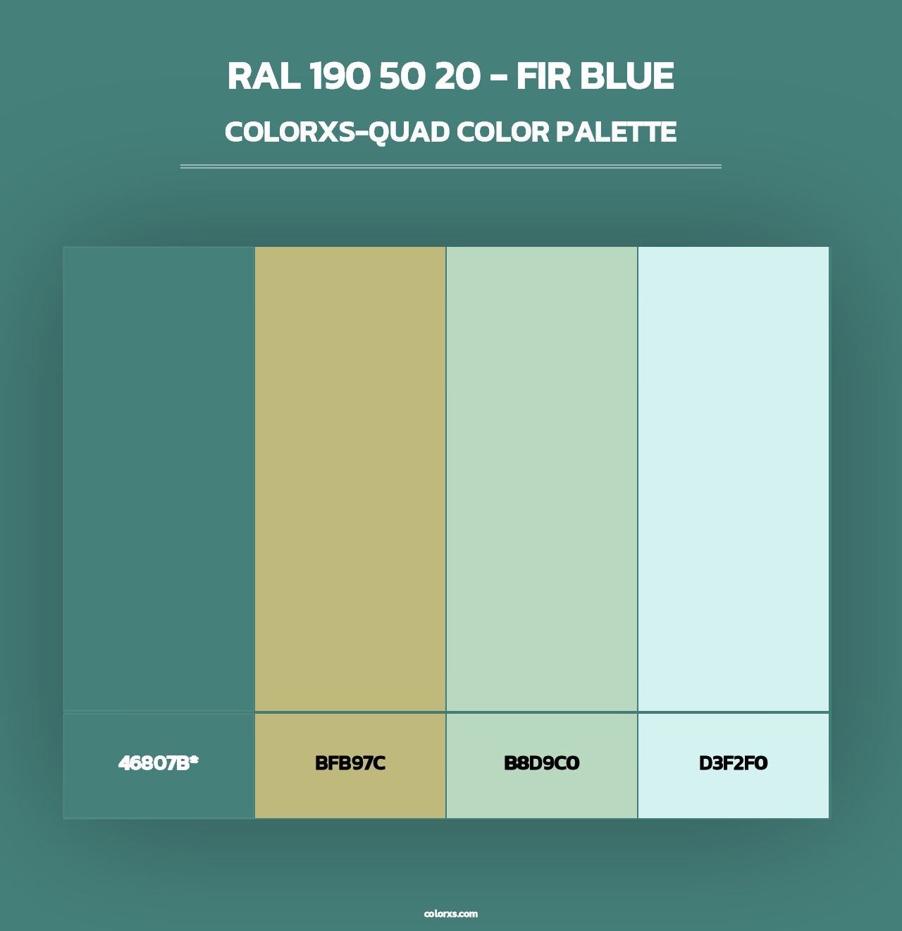 RAL 190 50 20 - Fir Blue - Colorxs Quad Palette