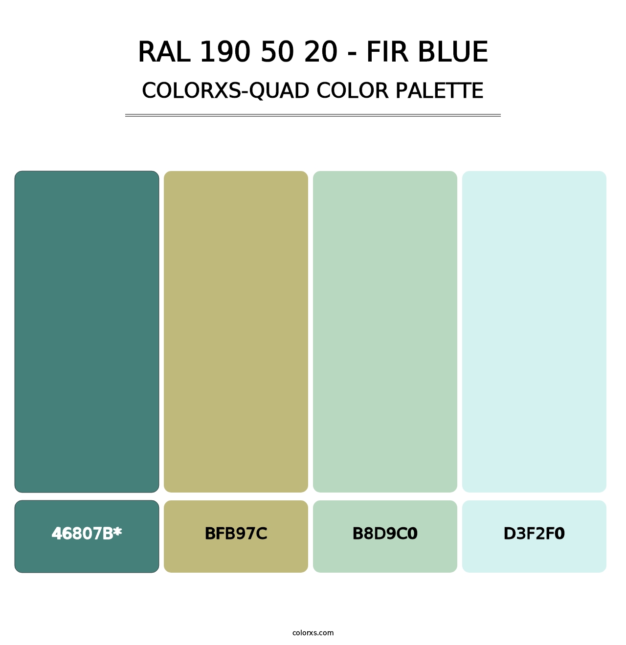 RAL 190 50 20 - Fir Blue - Colorxs Quad Palette