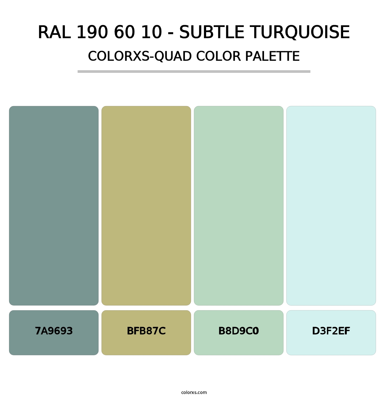 RAL 190 60 10 - Subtle Turquoise - Colorxs Quad Palette