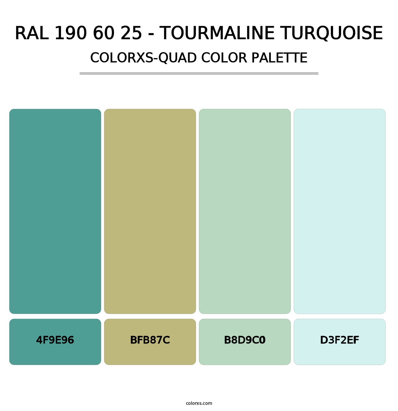 RAL 190 60 25 - Tourmaline Turquoise - Colorxs Quad Palette