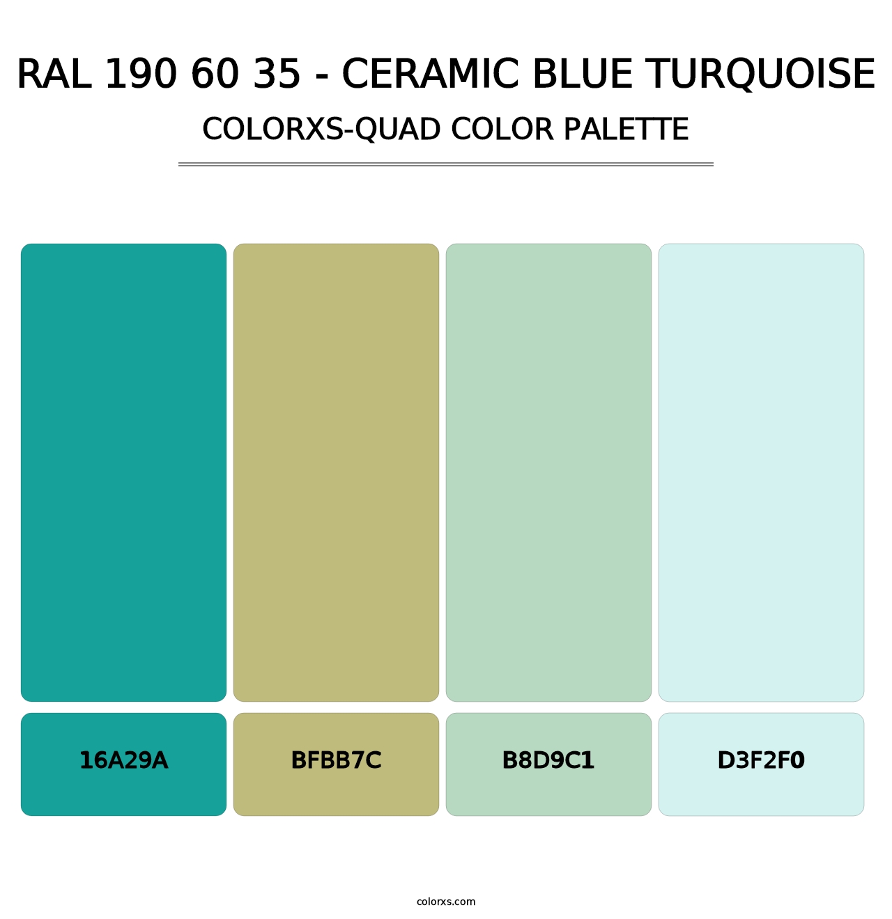 RAL 190 60 35 - Ceramic Blue Turquoise - Colorxs Quad Palette