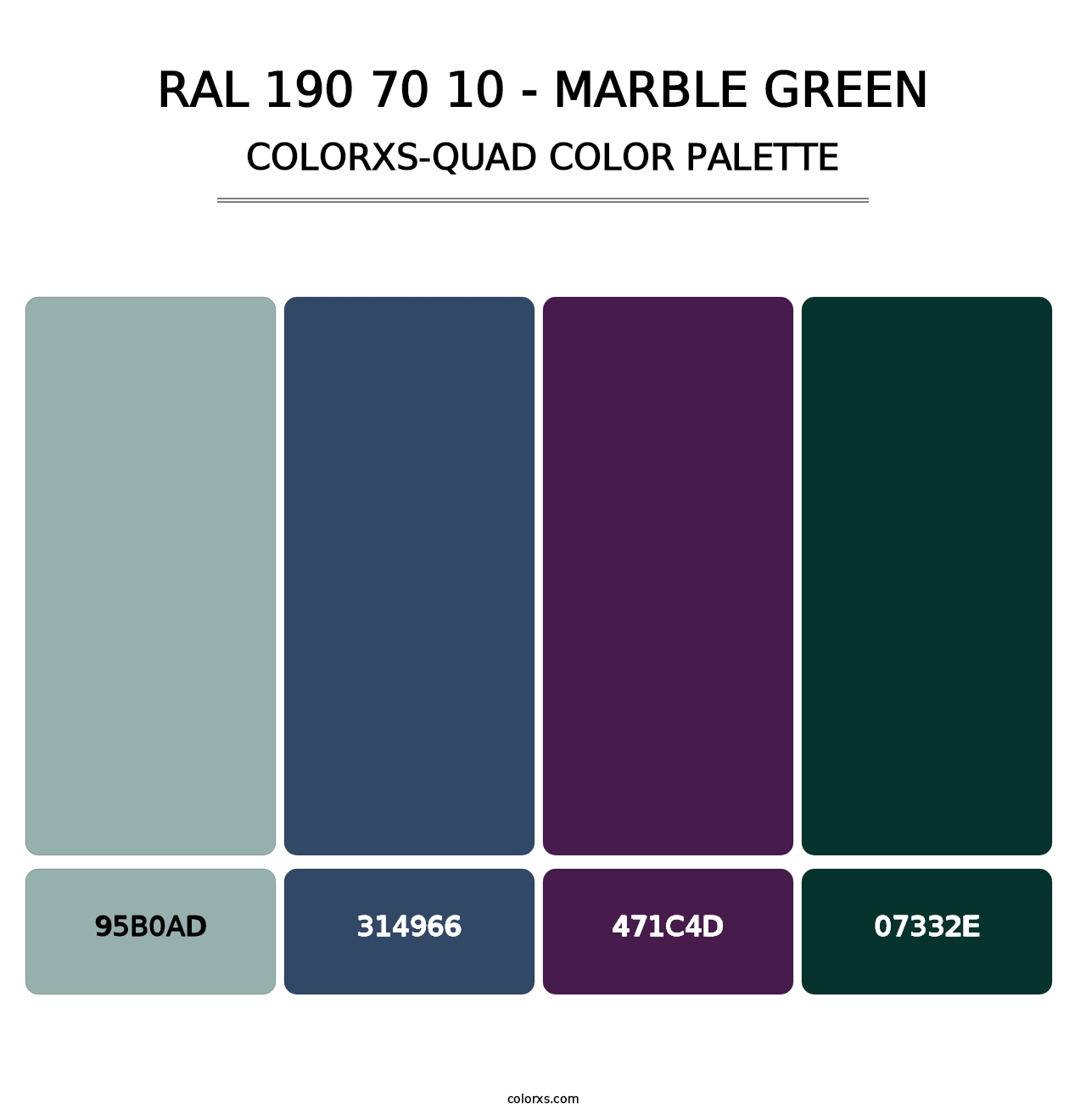 RAL 190 70 10 - Marble Green - Colorxs Quad Palette