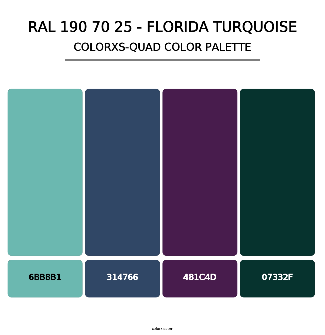 RAL 190 70 25 - Florida Turquoise - Colorxs Quad Palette