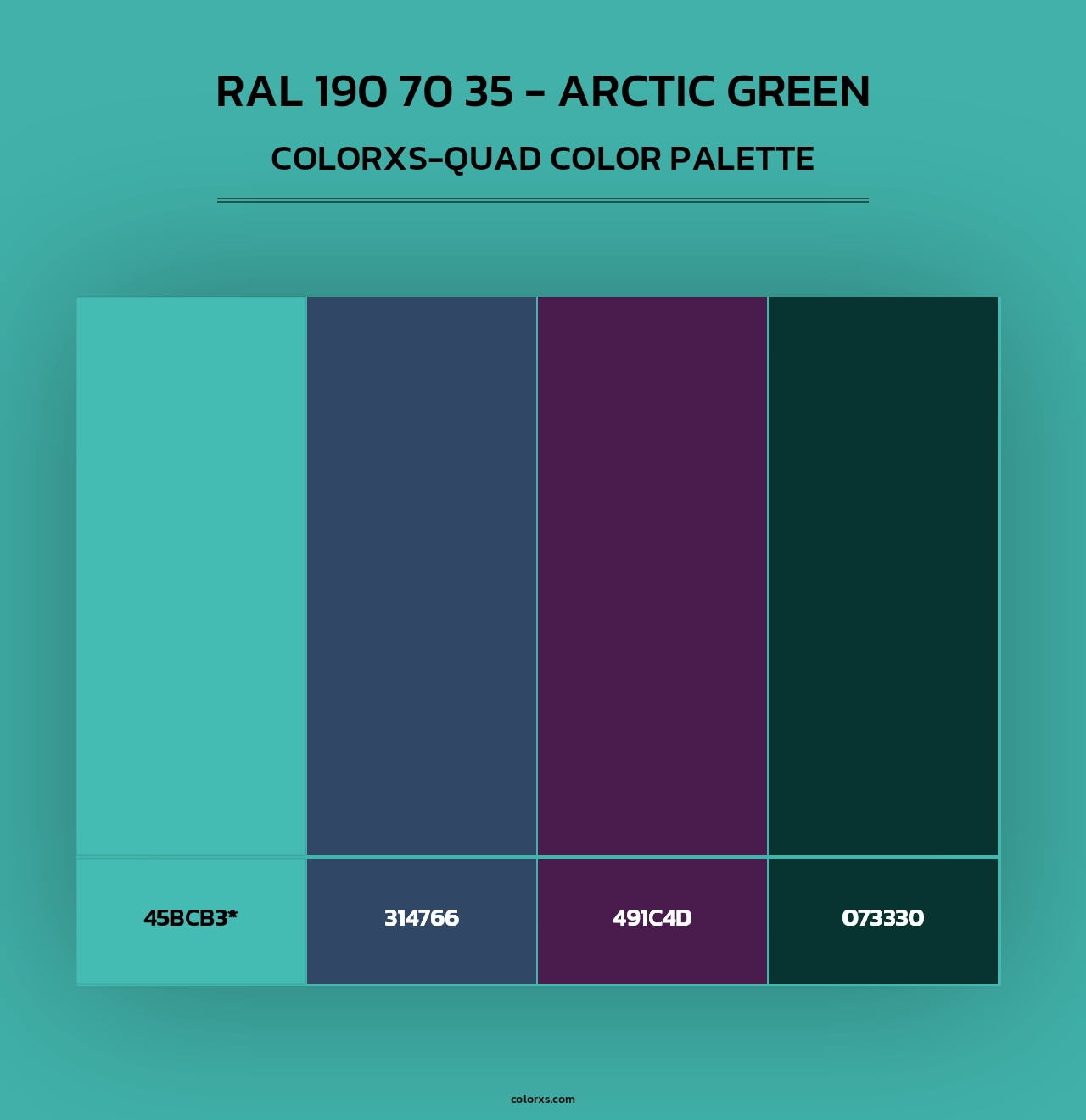 RAL 190 70 35 - Arctic Green - Colorxs Quad Palette