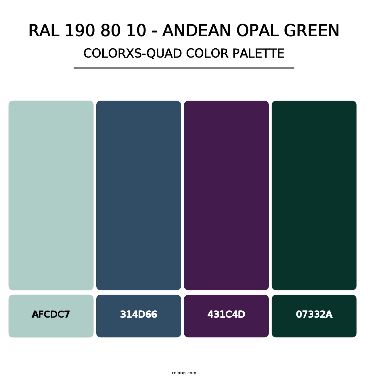 RAL 190 80 10 - Andean Opal Green - Colorxs Quad Palette