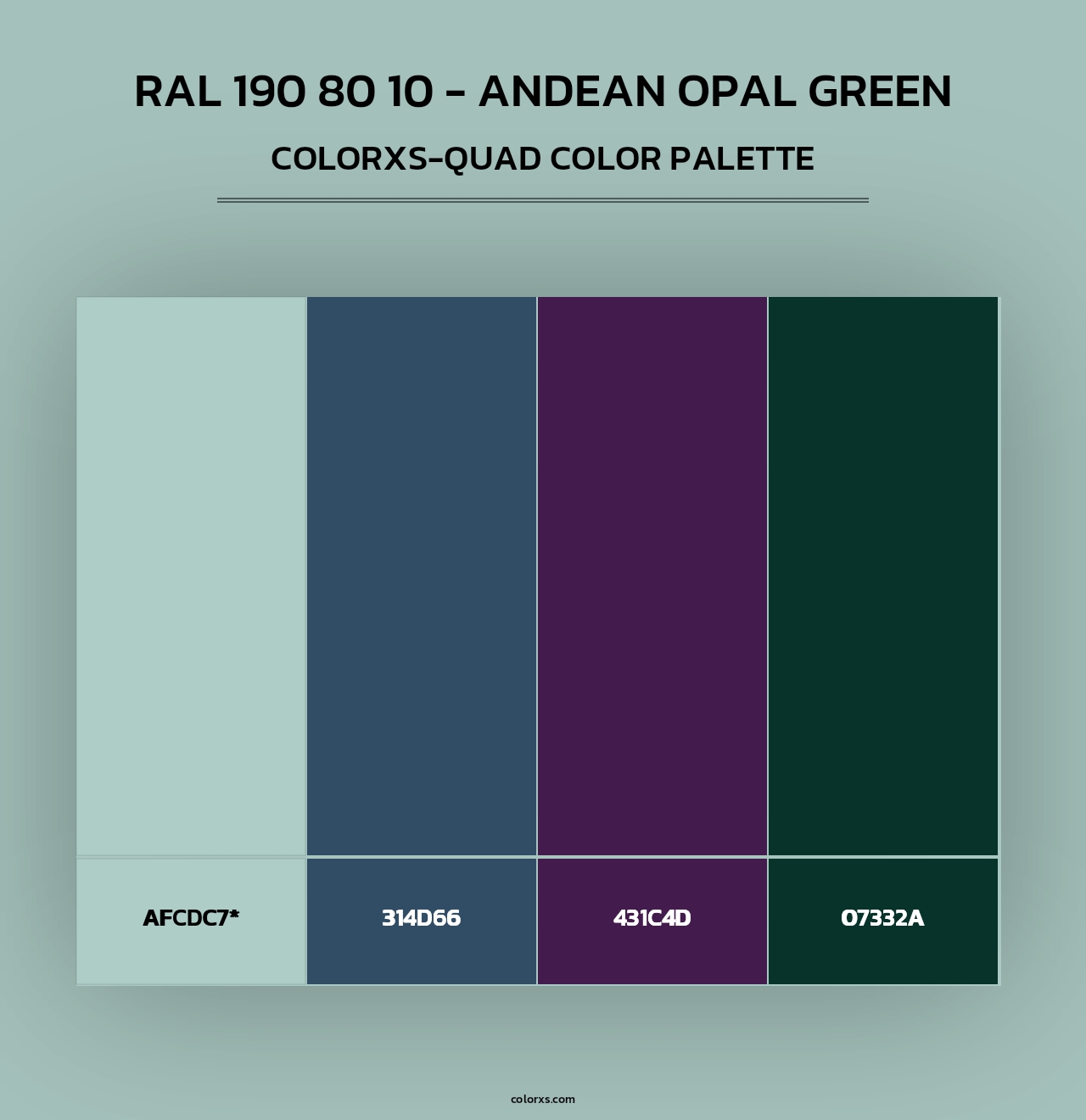 RAL 190 80 10 - Andean Opal Green - Colorxs Quad Palette