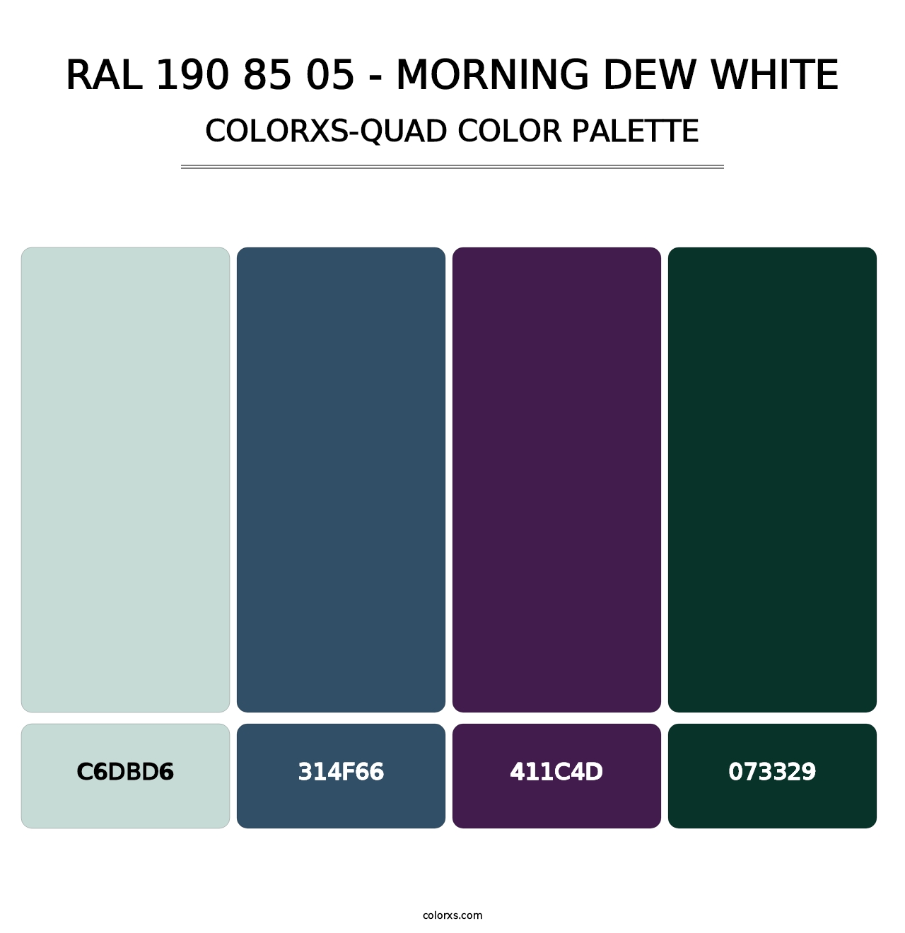 RAL 190 85 05 - Morning Dew White - Colorxs Quad Palette