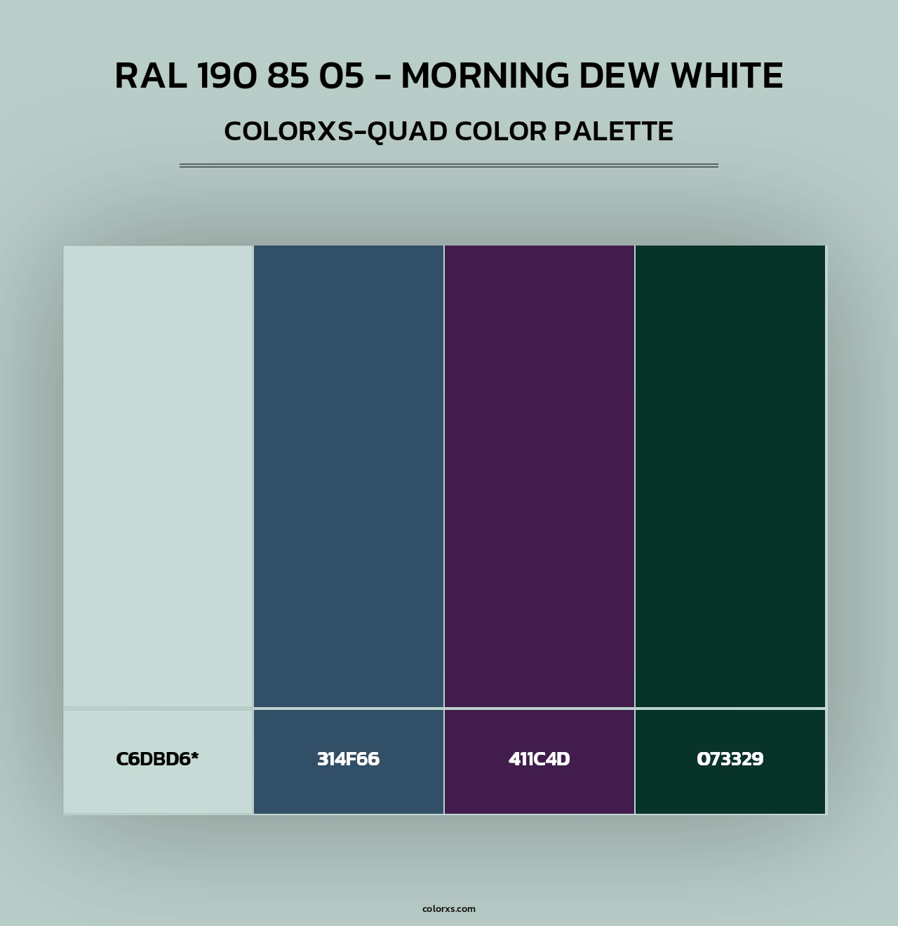 RAL 190 85 05 - Morning Dew White - Colorxs Quad Palette