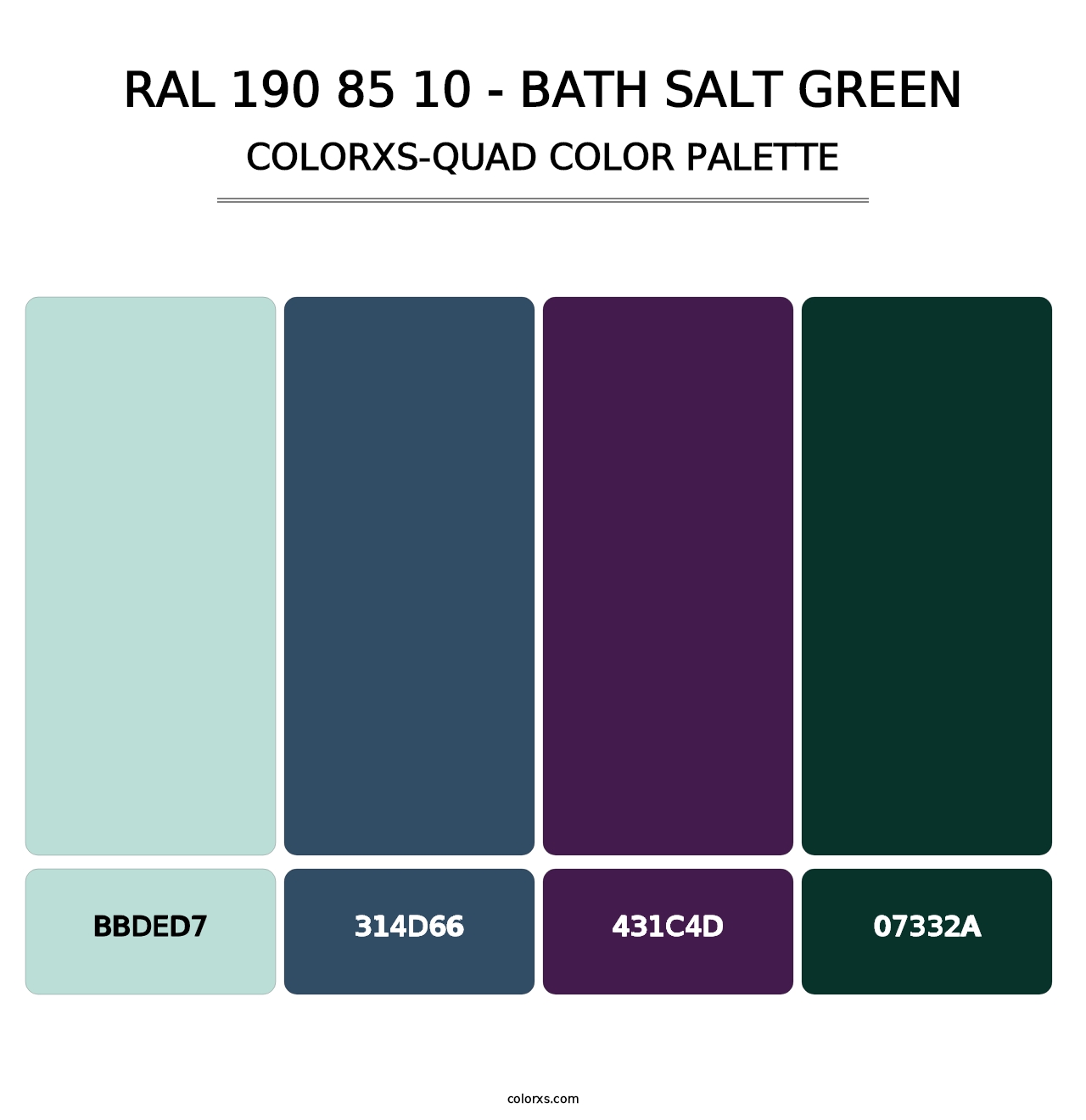 RAL 190 85 10 - Bath Salt Green - Colorxs Quad Palette