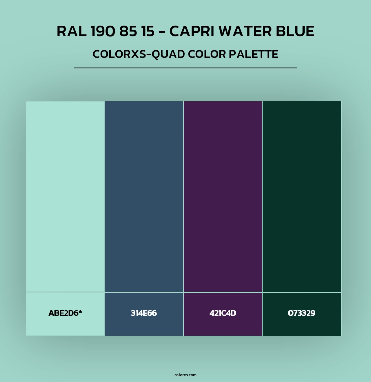 RAL 190 85 15 - Capri Water Blue - Colorxs Quad Palette