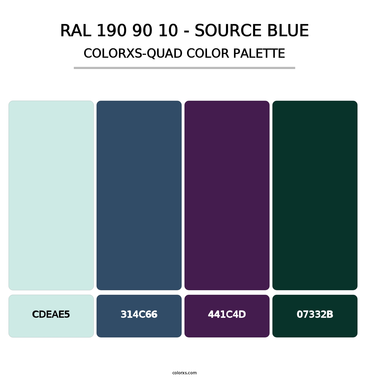 RAL 190 90 10 - Source Blue - Colorxs Quad Palette