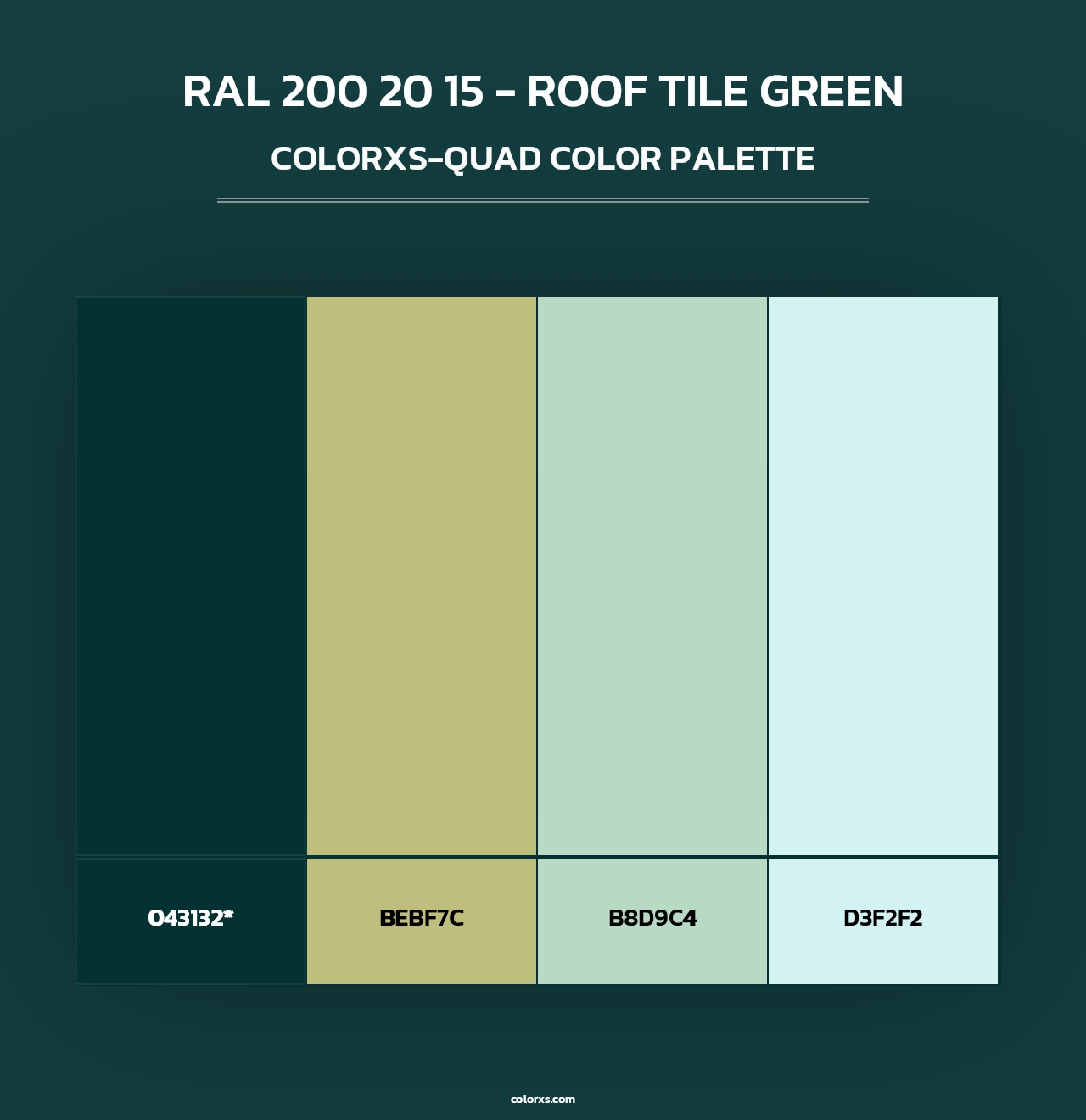 RAL 200 20 15 - Roof Tile Green - Colorxs Quad Palette
